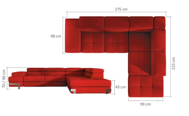 Sofa Schlafsofa Designer Sofa mit Bettfunktion + Bettkasten Ecksofa Couch NEU