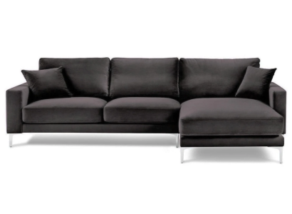 Schwarz Samt Ecksofa Stoff Wohnzimmer Design Couchen Polster Sofa Sofas Neu