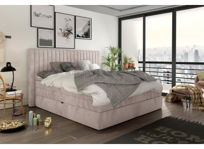 Boxspringbett 180x200cm Doppel Hotel Betten Textil Schlafzimmer Bett Polster Neu