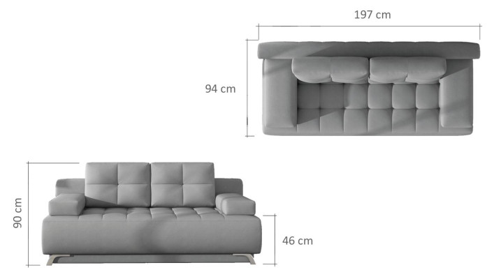 Sofa Schlafsofa Designer 3 Sitzer Sofa mit Bettfunktion + Bettkasten Couch NEU
