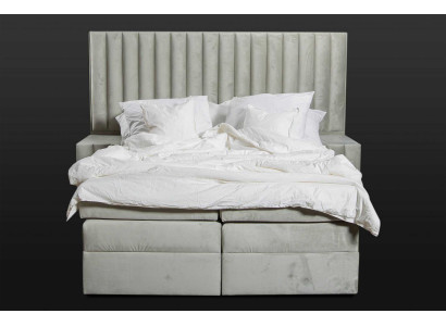 Schlafzimmer Set Bett Nachttisch 3 tlg Design Modern Luxus Betten Grau