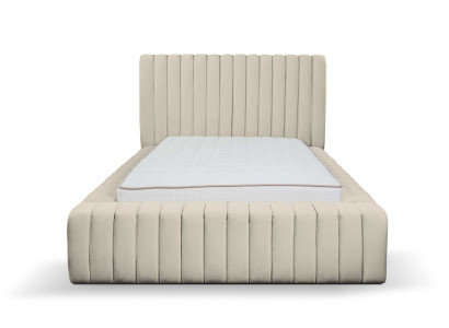 Luxus Schlafzimmer Bett Doppelbett Holz Polster Betten Bettrahmen beige