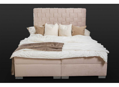 Polsterbett Betten beige Polster Designer Luxus Design 180x200 Doppelbett