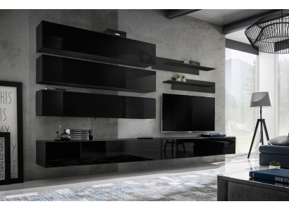 Design Wandschrank Wohnwand Wohnzimmer Holz Einrichtung Wand Regale Neu