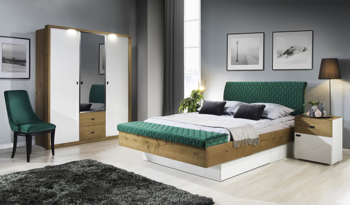 Schlafzimmer Set Bett 2 Nachttischen Klassisches Bettegestell Design Möbel 3tlg