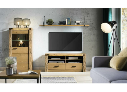 Wohn Wand Wohnzimmer Vitrine Kommode Regal 3tlg. Set Regale Schränke