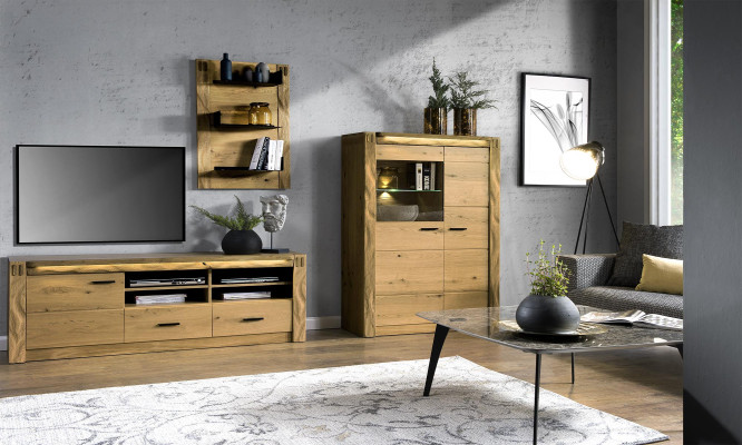 Vitrine Anrichte Schrank Regal Modern Stil Wohnzimmer Kommoden Glas Kollektion