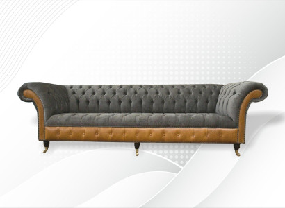 xxl Sofas Chesterfield Polster Design Luxus Sofa 4 Sitzer Leder Couchen