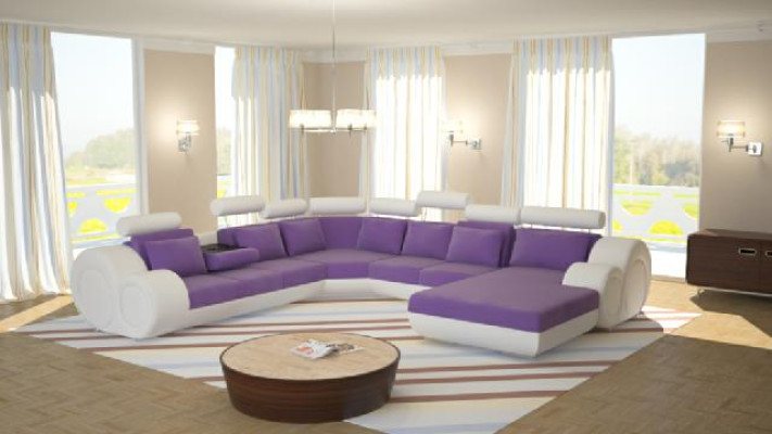 Sofa mit USB Designer Wohnlandschaft U-Form Couch Ecksofa Polster Garnitur Neu