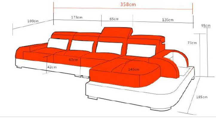 Wohnlandschaft Polster Ecke Eck Sofa Couch Garnitur Landschaft Leder