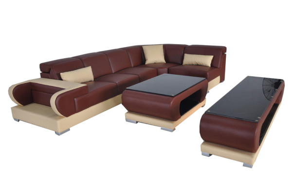 Leder Eck Sofa Couch Garnitur Sofas Couchen Polster Wohnlandschaft