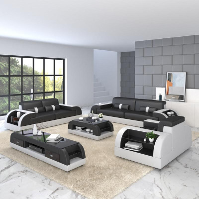 Sofagarnitur Couch Polster Sofa 3+1 Komplett Set Garnituren Design Leder 2tlg.