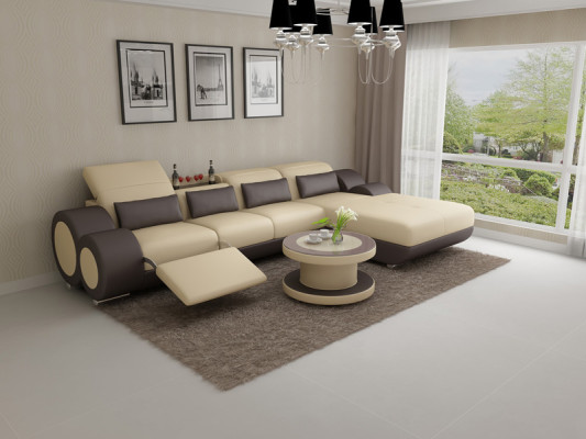 Ledersofa Couch Sofagarnitur Neu Ecksofa Eck Garnitur Design Modern Sofa G8035H