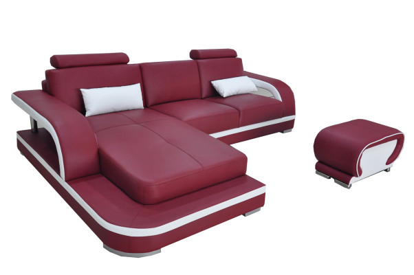 Leder Eck Sofa Couch Luxus Garnitur Ecke Sofas Couchen Polster