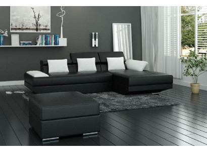 Wohnlandschaft Polster Ecke Eck Sofa Couch Garnitur Landschaft Leder - 2719C Neu