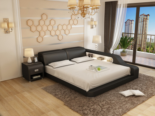 Designer Bett Polsterbett Luxusbett Doppelbett Ehebett Betten 140/160/180 cm