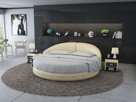 Rundbett Design Bett Polsterbett Designerbett Polster Round XXL Luxus King Size