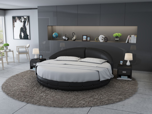 Rundbett Design Bett Polsterbett Designerbett Polster Round XXL Luxus King Size