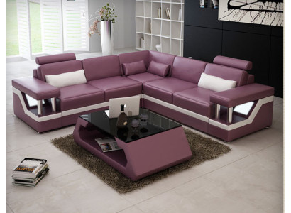 XXL Ledersofa mit USB Garnitur Wohnlandschaft Eckcouch Leder Ecksofa HAMBURG II