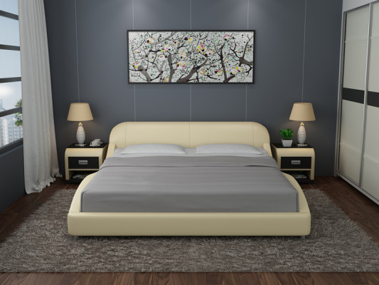 Design Leder Bett Luxus Polster Betten Doppel Modernes Ehe 140/160/180 cm