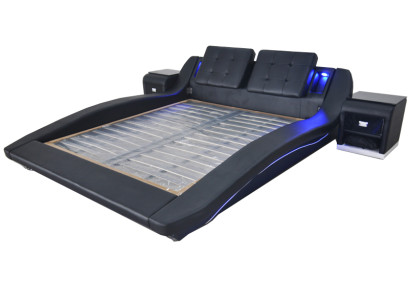 Luxus Leder Design Polster Betten Doppel Modernes Bett Ehe Exclusiv 180x200 cm