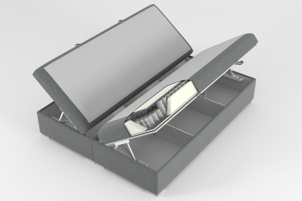 Blaues Boxspring Bett Hotel Doppel Luxus Betten Polster Bettkasten Funktion Neu