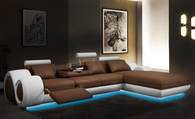 edersofa Couch U-Form Wohnlandschaft Ecksofa Garnitur Design Modern