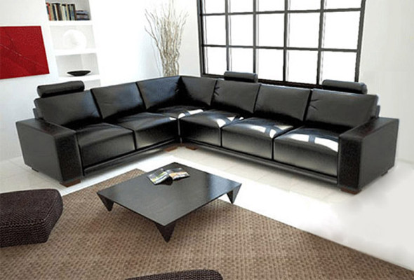 Ledersofa Couch Wohnlandschaft Ecksofa Eck Garnitur Design Modern Sofa A1121B