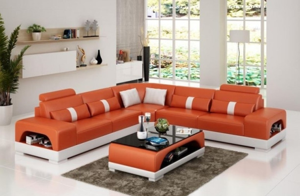 Designer Wohnlandschaft Ecksofa Sofa Couch Big L Form XXL Sitz Garnitur Sandberg