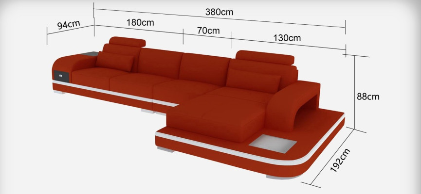 Modern Elegantes Design L-förmiges Ecksofa aus Leder für zeitlose Wohnräume