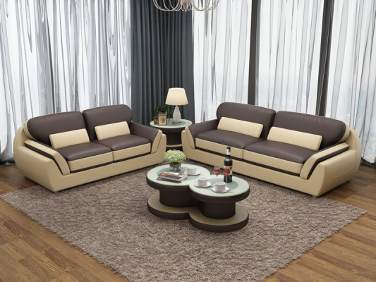 Ledersofa Couch Sofagarnitur Neu 3+2 Sitzer Garnitur Modern Design Sofa