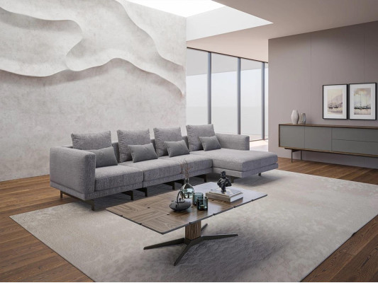 Luxus Ecksofa L-Form Wohnzimmer Designer Eck Garnitur Neu Komplett Couchtisch