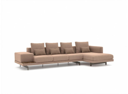 Luxus Beige Ecksofa L-Form Polstermöbel Wohnzimmer Designer Einrichtung