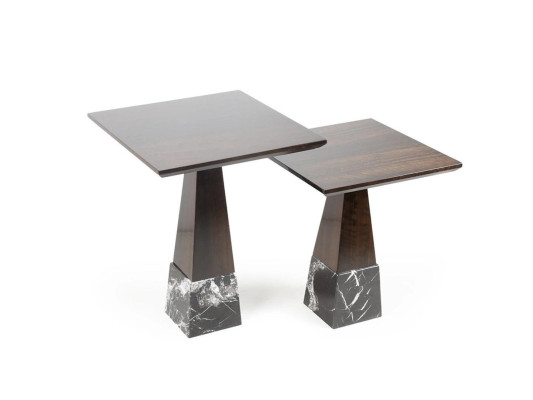 Braun 2x Beisteltisch Wohnzimmer Set Komplett Kaffeetisch Couchtisch