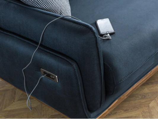 Designer Wohnzimmer Sofas L-Form Einrichtung Polstermöbel Schwarz Ecksofa