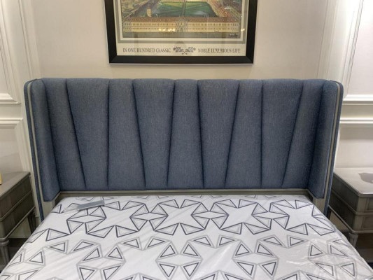 Modernes Bett Polster Design Luxus Doppel Hotel Betten Möbel Ehe Holzbetten Grau