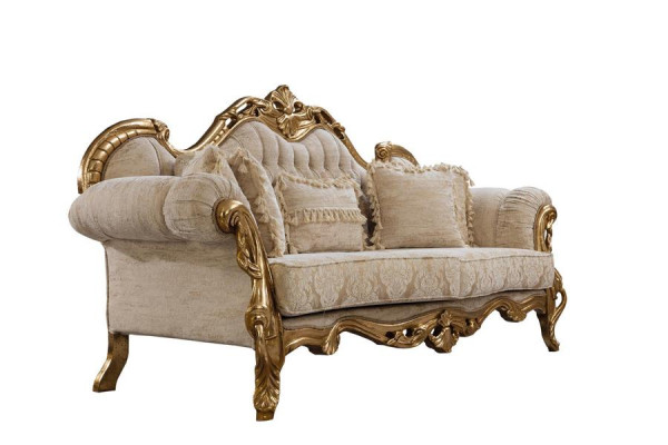 Chesterfield-Sofa und Sessel in Beige in hochwertigem Luxusdesign