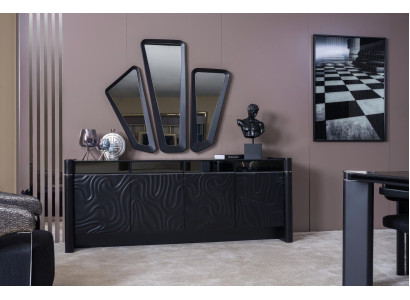 Sideboard 3x Spiegel Anrichte Luxus Garnitur Kommode Holz Kommoden Modern