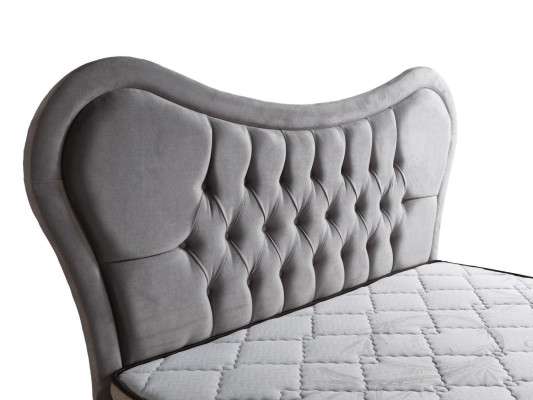 Bett Design Betten Luxus Beige Polster Schlafzimmer Möbel Chesterfield 160x200