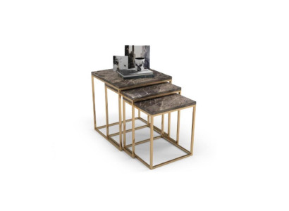 Edelstahl Beistelltisch Set Designer Couchtische Wohnzimmer Einrichtung