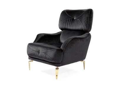 Exklusiver Textilsessel Schwarz Einzelsofa Moderne Polsterung neu
