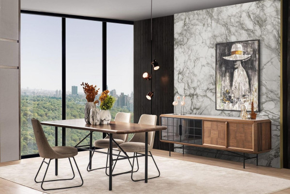 Essecke Essgruppe Esstisch Set 8tlg Esszimmer Braun Holz Stilvoll
