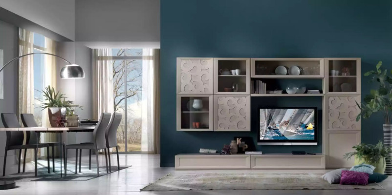Wohnzimmer Set Vitrine Kommode Wohnwände TV-Ständer Design Schrank Neu