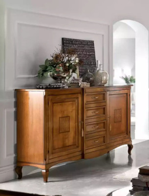 Esstisch 6x Stühlen Esszimmer Essgruppe Holz Sideboard 9tlg.Garnitur