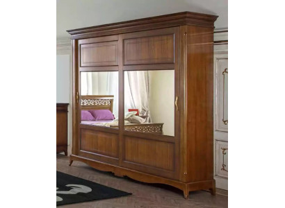 Schlafzimmermöbel Kleiderschrank mit Spiegel Massivholz Design Italien