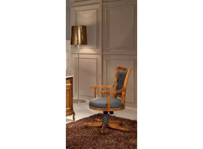 Moderner Chefsessel Büromöbel Drehstuhl Holzgestell Klassisches Design