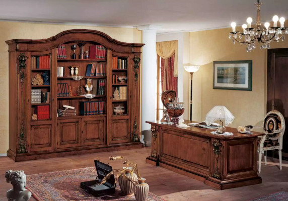 Brauner Massivholz Schreibtisch Klassische Büromöbel Arbeitszimmer Tisch