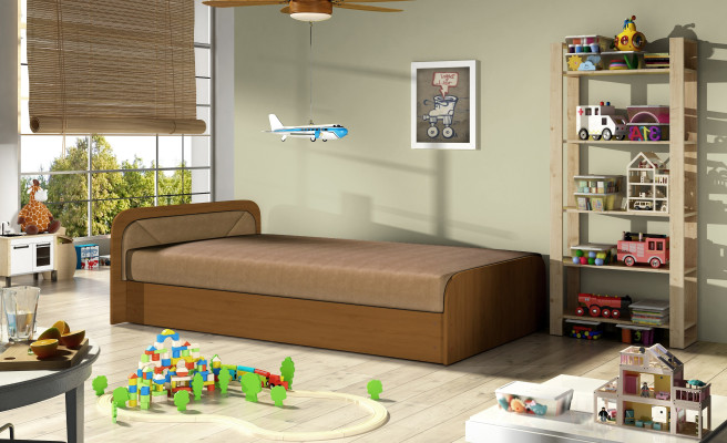 Modernes Kinderbett Betten Textil Holzbett Bett Schlafsofa Kinderzimmer Neu