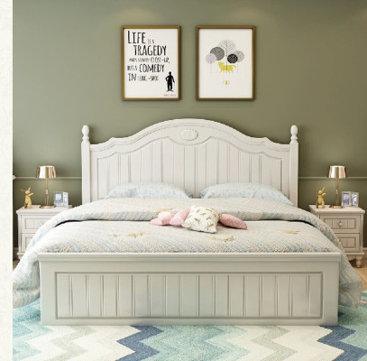 Bett Landhaus Stil Betten Doppel Holz Luxus Design Möbel Schlafzimmer Holzbett