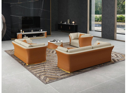 Dreisitzer Italienische Stil Möbel Sofa 3 Sitzer Modernes Sofa Ledersofa